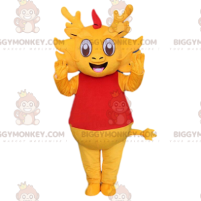 BIGGYMONKEY™ mascot costume yellow dragon, axolotl, salamander