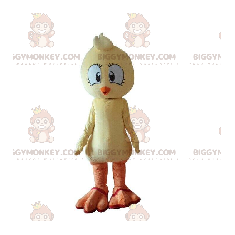 BIGGYMONKEY™ maskot kostume gul fugl, kanarie kostume, chick