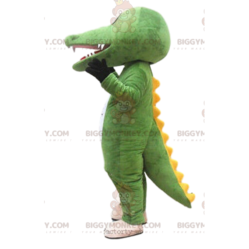 Green and yellow crocodile BIGGYMONKEY™ mascot costume