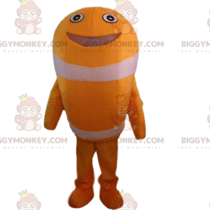 Orange Fisch BIGGYMONKEY™ Maskottchenkostüm, Riesenfischkostüm