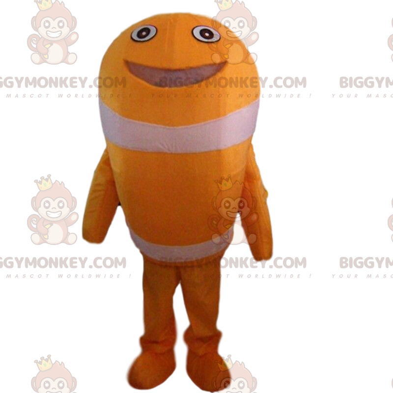 Orange fisk BIGGYMONKEY™ maskotdräkt, gigantisk fiskdräkt -