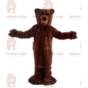 Traje de mascote de urso marrom BIGGYMONKEY™ grande peludo