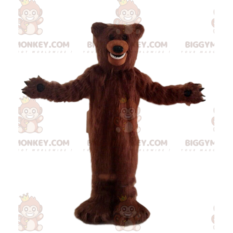 BIGGYMONKEY™ Big Furry Brown Bear maskottiasu, karhuasu -