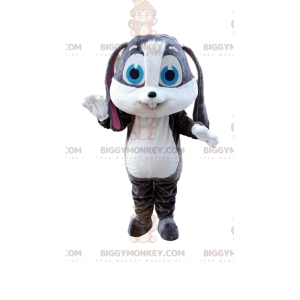 Traje de mascote BIGGYMONKEY™ Coelhinho Grande Cinza e Branco