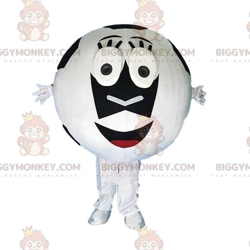 Costume da mascotte BIGGYMONKEY™ pallone da calcio bianco e