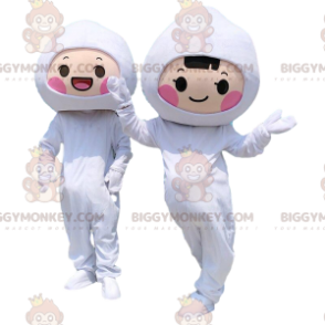 mascota del personaje blanco BIGGYMONKEY™, trajes blancos -