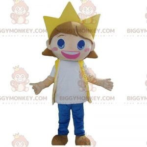 Fato de mascote BIGGYMONKEY™ para menina com coroa, fantasia de