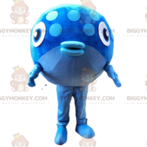 BIGGYMONKEY™ mascottekostuum grote pret blauwe vis, zeekostuum