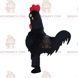 Costume de mascotte BIGGYMONKEY™ de grand coq noir, costume de