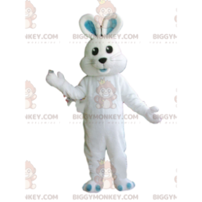 Costume mascotte BIGGYMONKEY™ coniglio bianco, completamente