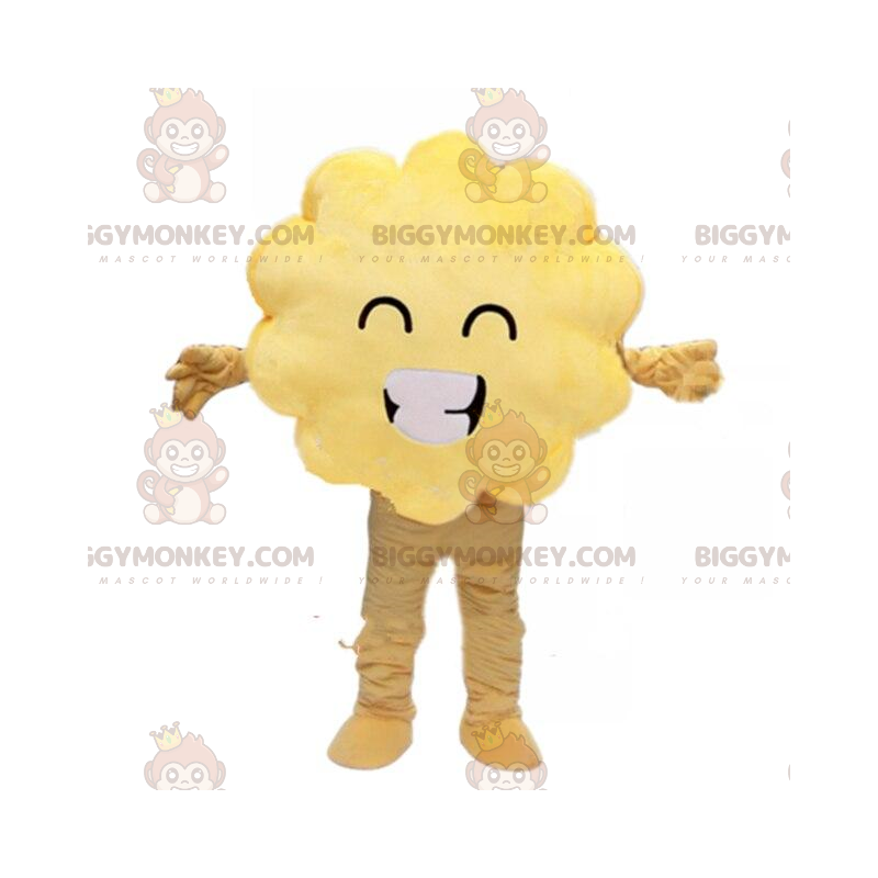 Costume de mascotte BIGGYMONKEY™ de nuage jaune, costume jaune