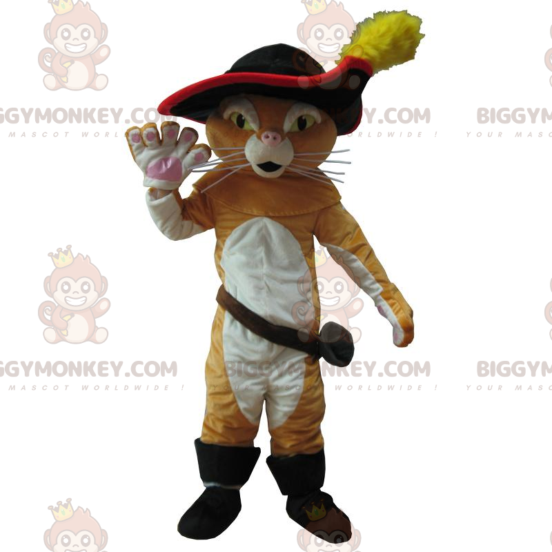 Traje de mascote do Gato de Botas BIGGYMONKEY™, Famoso Gato