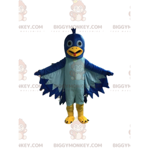 Pigeon BIGGYMONKEY™ mascottekostuum, blauwe vogelkostuum