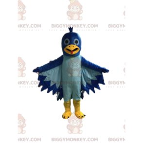 Pigeon BIGGYMONKEY™ maskotdräkt, blå fågeldräkt, jätteduva -