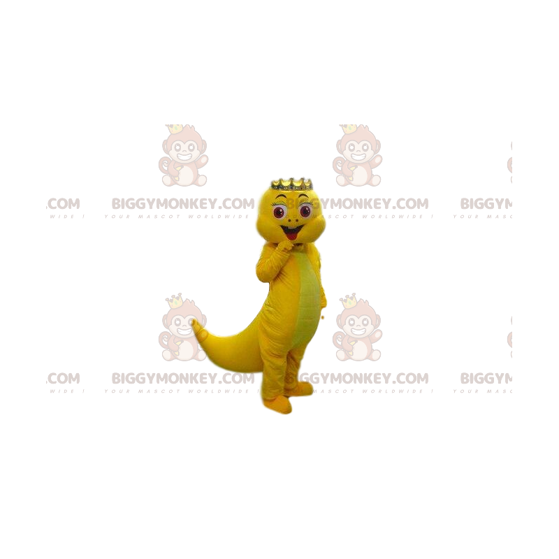 Costume da dinosauro giallo BIGGYMONKEY™ mascotte, costume da