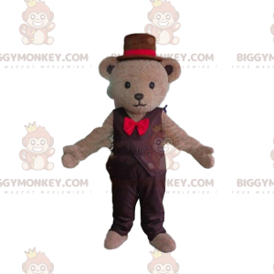 Stylisches Teddybär BIGGYMONKEY™ Maskottchen Kostüm, Fancy