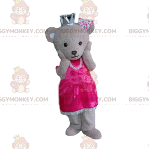 Bamse BIGGYMONKEY™ maskotkostume klædt ud som dronning, kronet