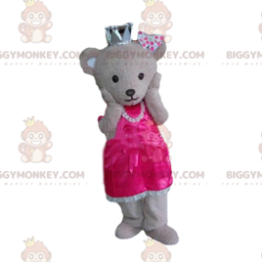 Disfraz de mascota Teddy Bear BIGGYMONKEY™ disfrazado de reina