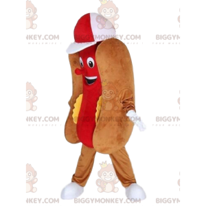 Hot Dog BIGGYMONKEY™ Maskottchenkostüm, Fast Food Kostüm