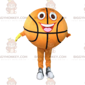 Orange basketball BIGGYMONKEY™ mascot costume, sports ball