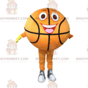 Orange basketball BIGGYMONKEY™ maskotkostume, sportsboldkostume