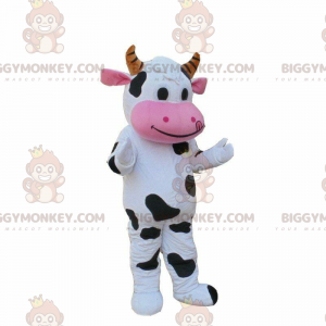 Costume de mascotte BIGGYMONKEY™ de vache blanche et noire