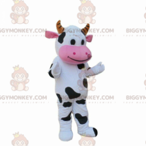 Costume de mascotte BIGGYMONKEY™ de vache blanche et noire