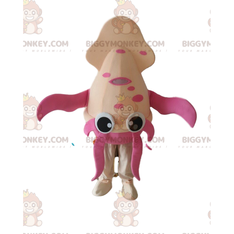 Costume de mascotte BIGGYMONKEY™ d'encornet rose, costume de