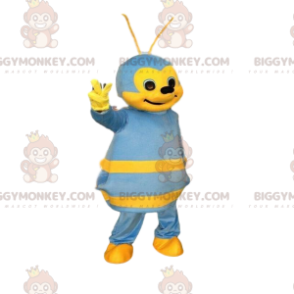 BIGGYMONKEY™ mascot costume blue and yellow bee, colorful