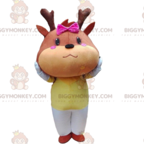 Deer BIGGYMONKEY™ mascot costume, doe costume, cattle fancy