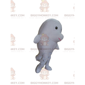 Costume de mascotte BIGGYMONKEY™ de dauphin blanc, costume de