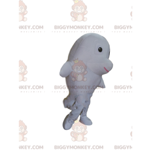 White dolphin BIGGYMONKEY™ mascot costume, giant fish costume –