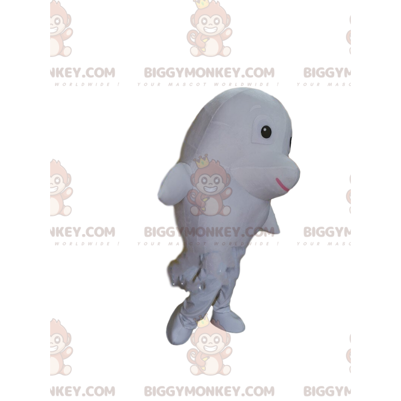Witte dolfijn BIGGYMONKEY™ mascottekostuum, gigantische