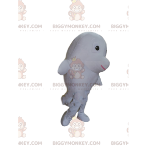 Costume de mascotte BIGGYMONKEY™ de dauphin blanc, costume de