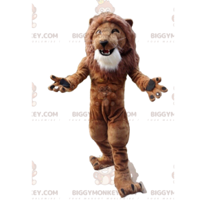 Kostium maskotki BIGGYMONKEY™ bardzo umięśnionego lwa, kostium