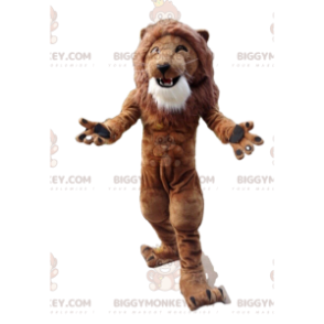 BIGGYMONKEY™ costume da mascotte di leone molto muscoloso