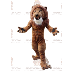 BIGGYMONKEY™ mascottekostuum van zeer gespierde leeuw