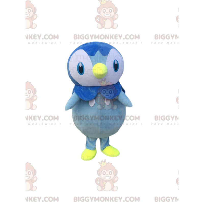 Costume de mascotte BIGGYMONKEY™ de pingouin bleu et blanc