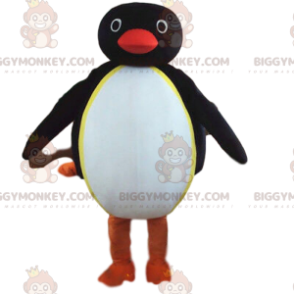 Kostium pluszowy pulchny i zabawny czarno-biały pingwin