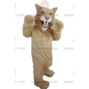 Kostým maskota BIGGYMONKEY™ béžová puma, kostým divoce