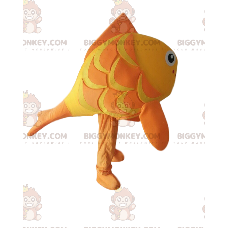 Orange and yellow fish BIGGYMONKEY™ mascot costume, giant fish