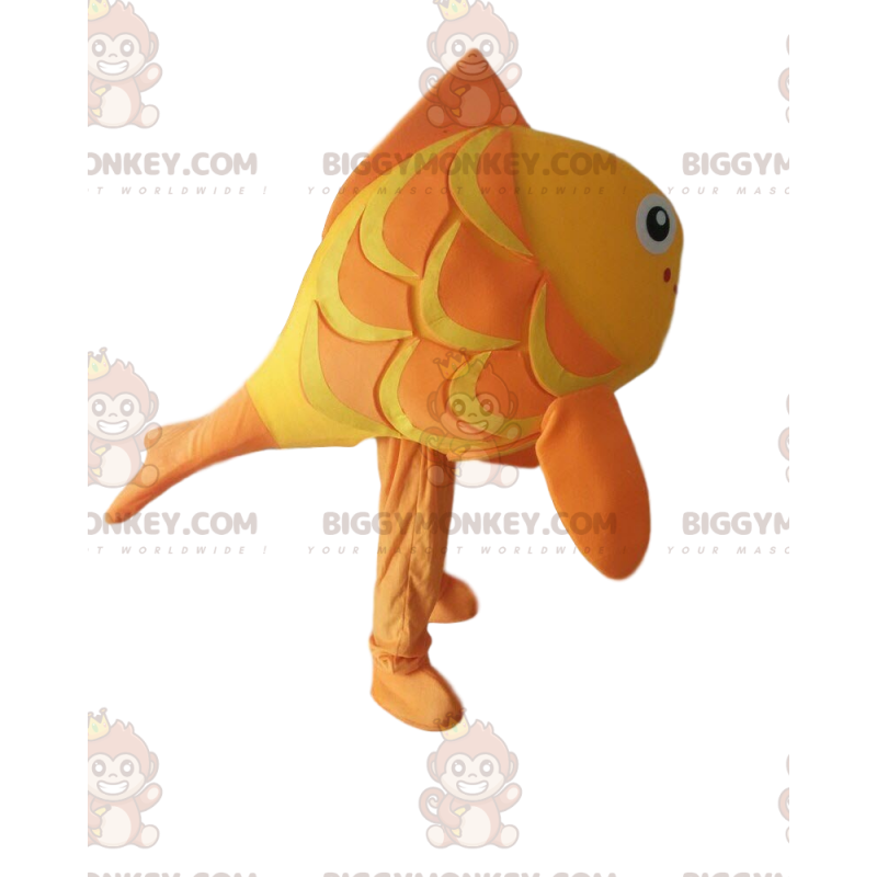 Orange und gelber Fisch BIGGYMONKEY™ Maskottchenkostüm