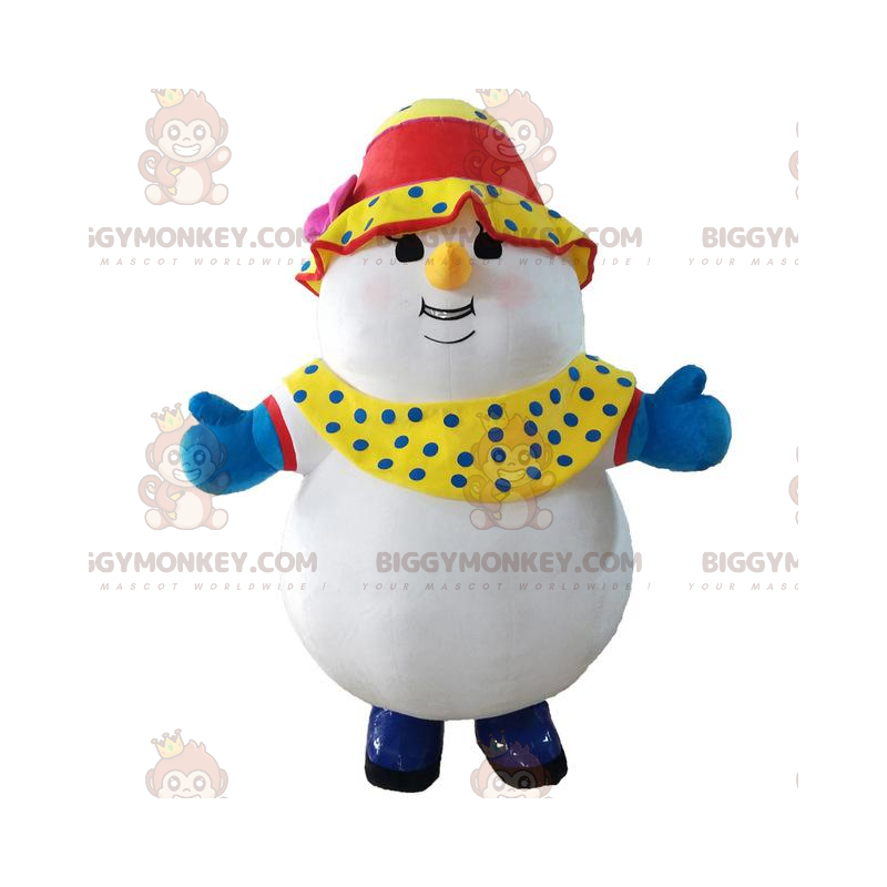 BIGGYMONKEY™ Big Female Snowman Mascot Costume, Winter Costume
