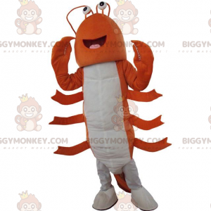 Costume de mascotte BIGGYMONKEY™ de homard orange et blanc