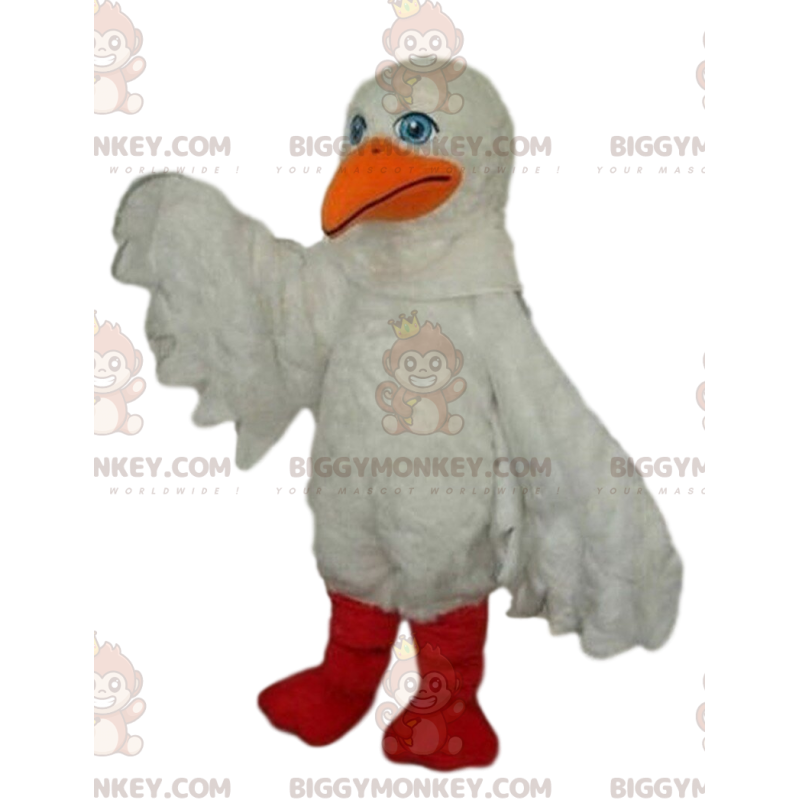 Seagull BIGGYMONKEY™ maskotdräkt, pelikankostym, måskostym -