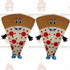 2 parts de pizza géantes, 2 costumes de pizzas géantes -