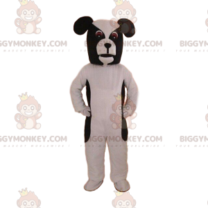 Costume da mascotte BIGGYMONKEY™ cane bianco e nero, costume da