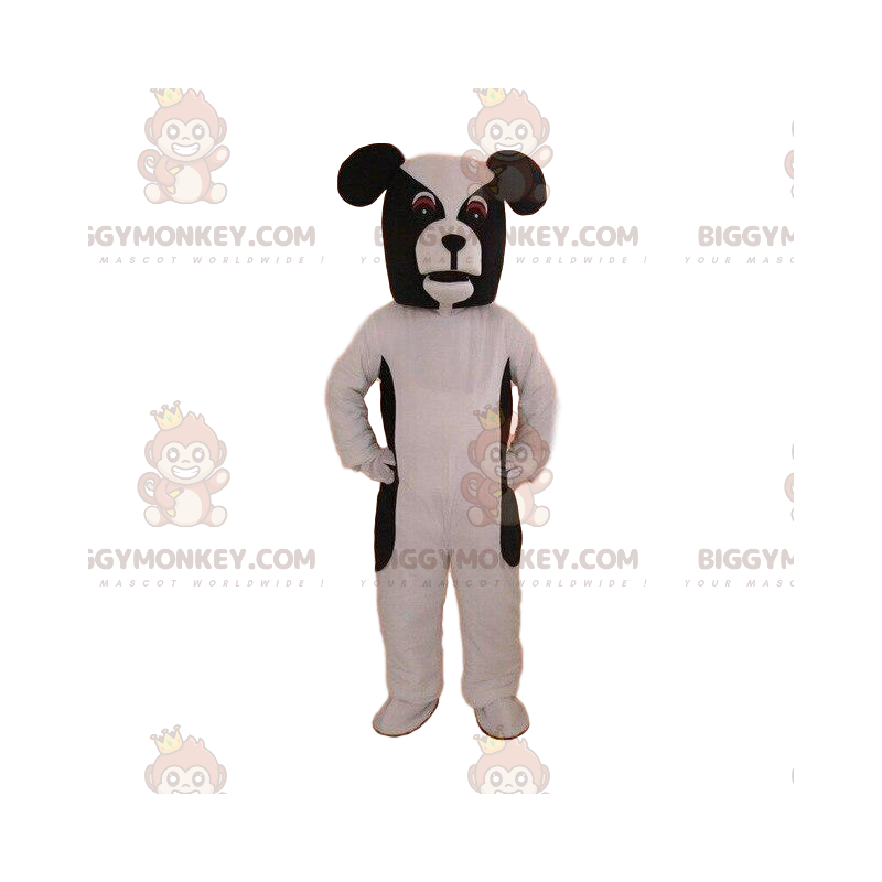 Black and white dog BIGGYMONKEY™ mascot costume, doggie costume