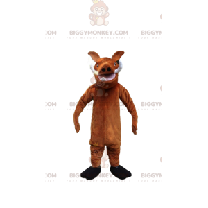 BIGGYMONKEY™ maskotdräkt av Pumbaa, det berömda vårtsvinet från
