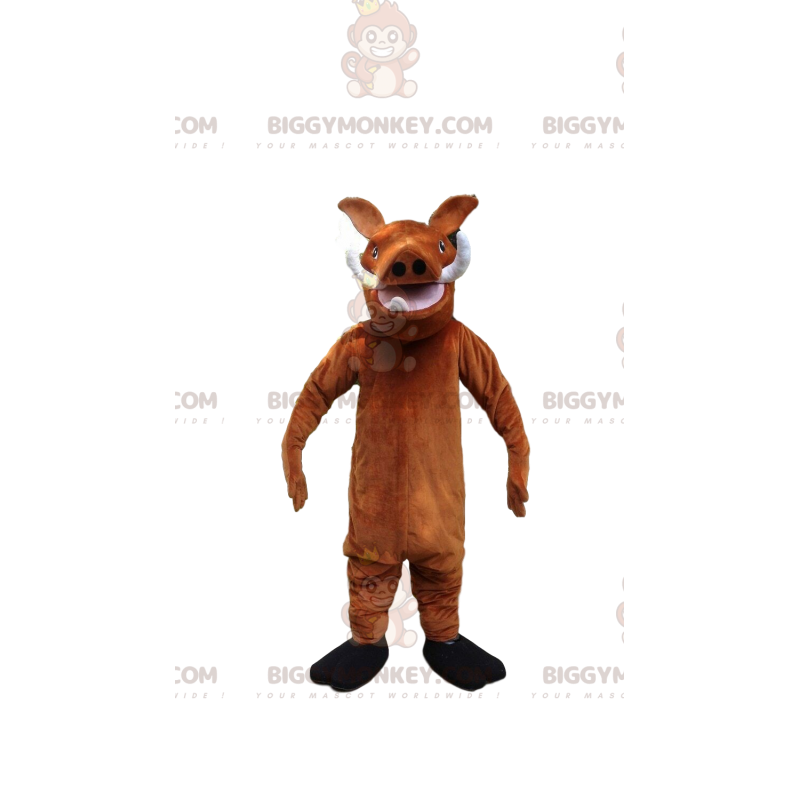 Traje de mascote BIGGYMONKEY™ de Pumba, o famoso javali do